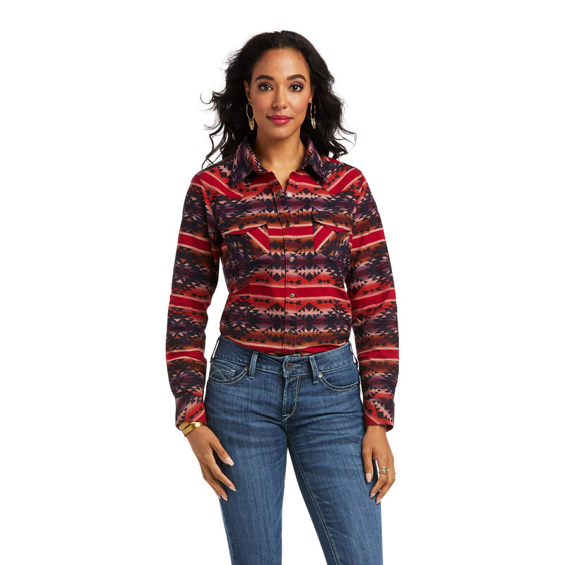 Ariat Hemden Damen - Real Sedona Serape Schwarz/Rot ( VJSKZ-1068 )